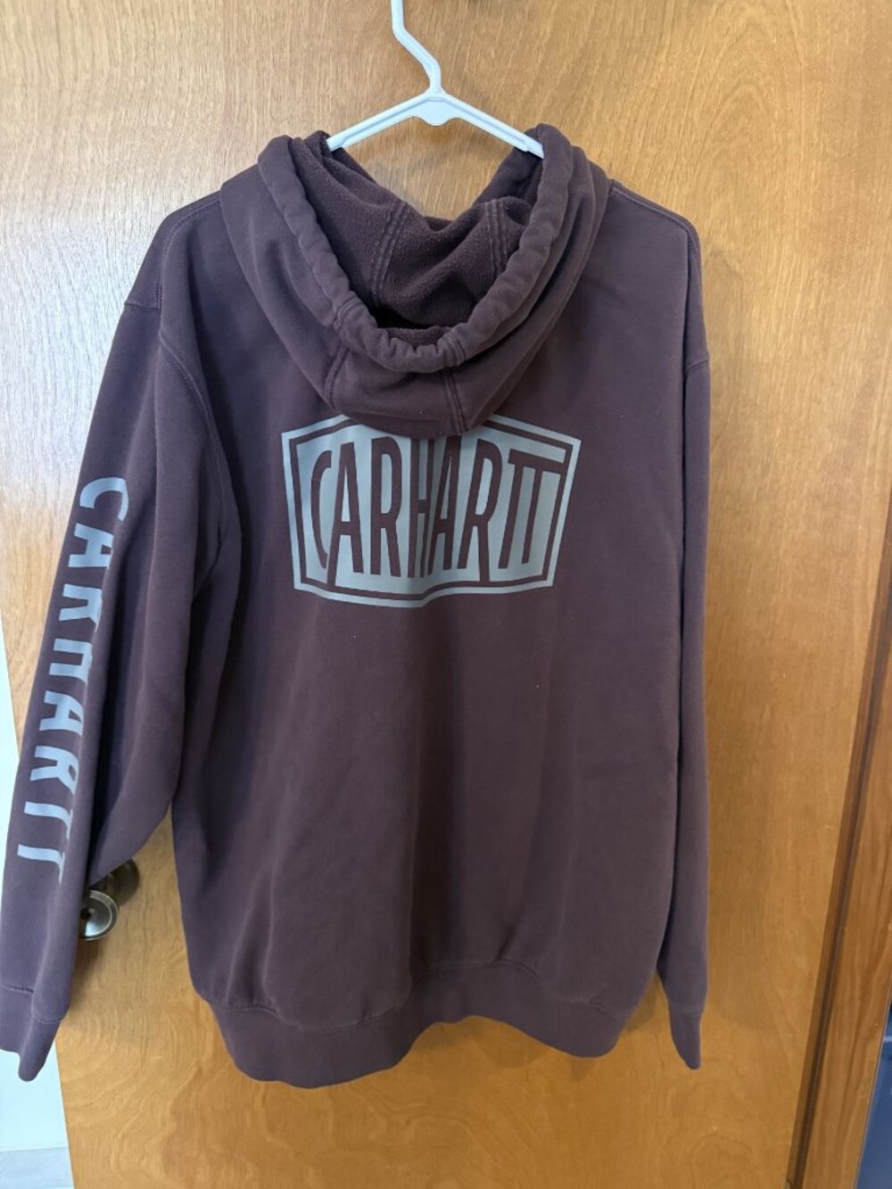 Carhartt Rain Defender Loose Fit Midweight Logo Graphic Hoodie Dark Sepia Size L